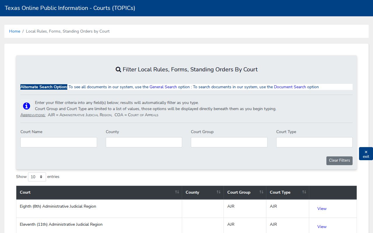 Marion County criminal docket Texas local rules search